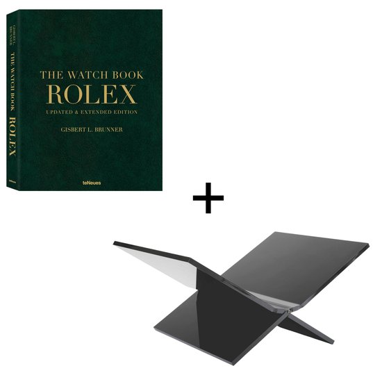 The Watch Book ROLEX, Updated & Extended Edition + Boekenstandaard Zwart - Tafelboek - Plexiglas Boekenhouder - teNeues
