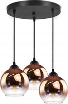 Hanglamp Industrieel voor Woonkamer, Eetkamer -  Koper Glas - 3-lichts - Koper Transparant - 3 bollen