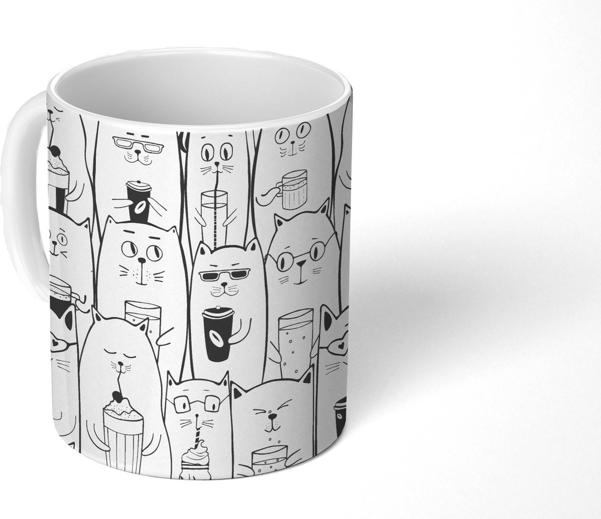 Mok - Koffiemok - Puber - Kat - Drinken - Patronen - Mokken - 350 ML - Beker - Koffiemokken - Theemok