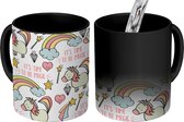 Magische Mok - Foto op Warmte Mokken - Koffiemok - Regenboog - Unicorn - Diamant - Quotes - Patroon - Magic Mok - Beker - 350 ML - Theemok