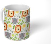 Mok - Koffiemok - Dieren - Jungle - Patroon - Mokken - 350 ML - Beker - Koffiemokken - Theemok