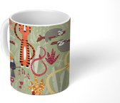 Mok - Koffiemok - Patroon - Dieren - Jungle - Mokken - 350 ML - Beker - Koffiemokken - Theemok
