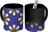 Magische Mok - Foto op Warmte Mokken - Koffiemok - Abstract - Bloemen - Paars - Magic Mok - Beker - 350 ML - Theemok