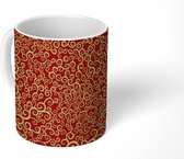 Mok - Koffiemok - Takken - Design - Rood - Mokken - 350 ML - Beker - Koffiemokken - Theemok