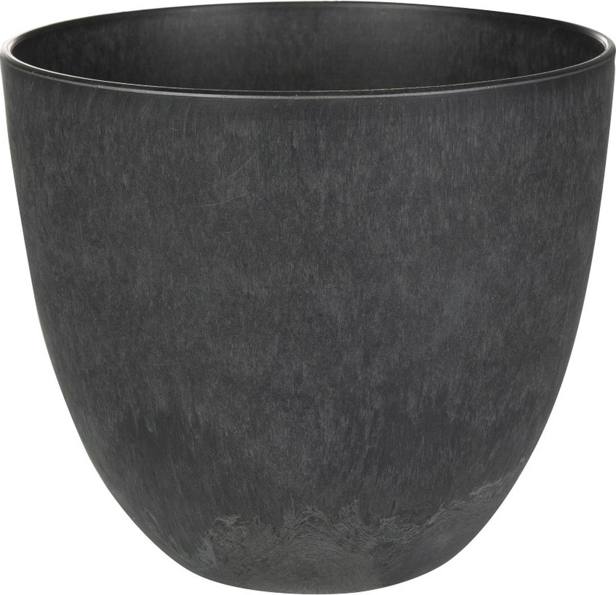 Ter Steege Bloempot - zwart - natuursteen look - D17 x H15 cm - voor binnen/buiten