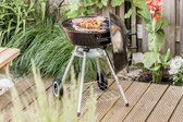 BBQ Houtskoolbarbecue - Kogelbarbecue 45 x 60 centimeter - Ronde Barbecue - Barbecue op Wielen - Zwart - Metaal