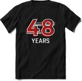 48 Years - Feest kado T-Shirt Heren / Dames - Rood / Grijs - Perfect Verjaardag Cadeau Shirt - grappige Spreuken, Zinnen en Teksten. Maat S