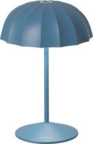 Sompex Tafellamp Ombrellino | Led | Blauw - indoor / outdoor / voor binnen en buiten met oplaadstation USB voor draadloos opladen - 2700-3000k - kleur in warm of koel wit instelbaar - Design acculamp