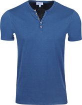 Consenso - Heren T-Shirt - Henley Kraag - Blauw
