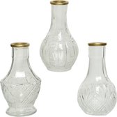 Decoris Vaas/kandelaar glas Ø8-H11.5cm (1 stuk) assorti