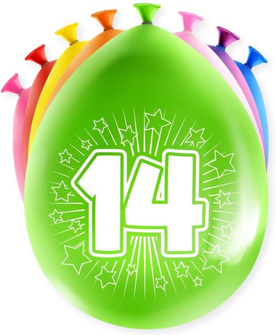Ballonnen 14 jaar party 30cm | 8 stuks