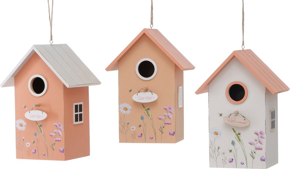Boltze Home Vogelhuis Daysa MDF 15x12xh22cm (1 stuk) assorti