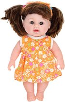 Pop - Babypop - Speelgoed pop - Baby doll - Bloemen outfit - Oranje