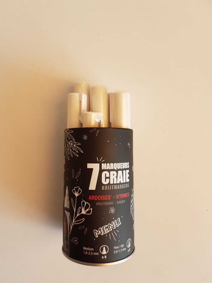 Uni-ball-Chalk marker- 7 krijtmarkers wit