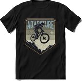 Adventure | TSK Studio Mountainbike kleding Sport T-Shirt | Grijs | Heren / Dames | Perfect MTB Verjaardag Cadeau Shirt Maat M