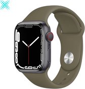 MY PROTECT - Siliconen Bandje Geschikt Voor Apple Watch 42mm - 44mm - 45mm - 49mm - Sportbandje Maat S/M - Donker Groen