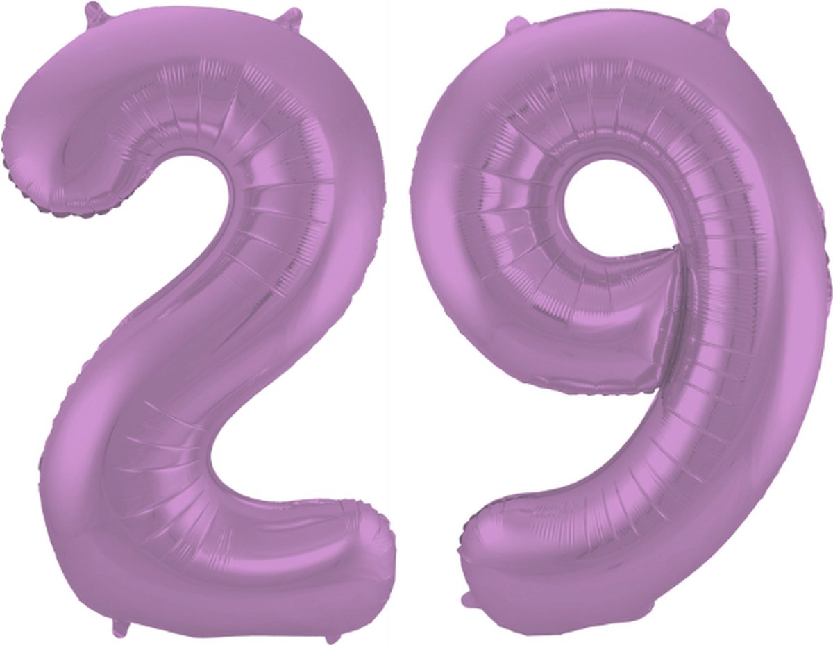 Folieballon 29 jaar metallic paars 86cm
