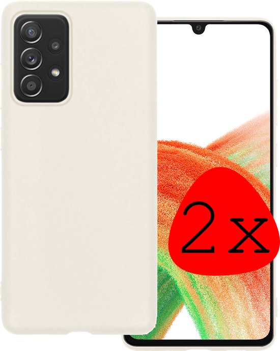 Coque Samsung Galaxy A33 Siliconen Wit - Coque Samsung Galaxy A33 Back Cover Silicone Wit - Coque Samsung Galaxy A33 Siliconen Cover Wit - 2 Pièces