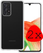 Samsung Galaxy A33 Hoesje Transparant Siliconen - Samsung Galaxy A33 Case Back Cover Transparant Silicone - Samsung Galaxy A33 Hoesje Siliconen Hoes Transparant - 2 Stuks