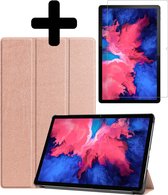 Hoes Geschikt voor Lenovo Tab P11 Hoes Luxe Hoesje Book Case Met Screenprotector - Hoesje Geschikt voor Lenovo Tab P11 Hoes Cover - Rosé goud