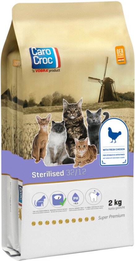 Foto: Carocroc kattenvoer sterilised 2 kg carocroc sterilised en oven baked