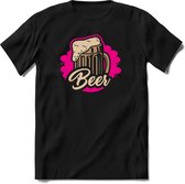 Bierglas | Feest kado T-Shirt heren - dames | Roze | Perfect drank cadeau shirt |Grappige bier spreuken - zinnen - teksten