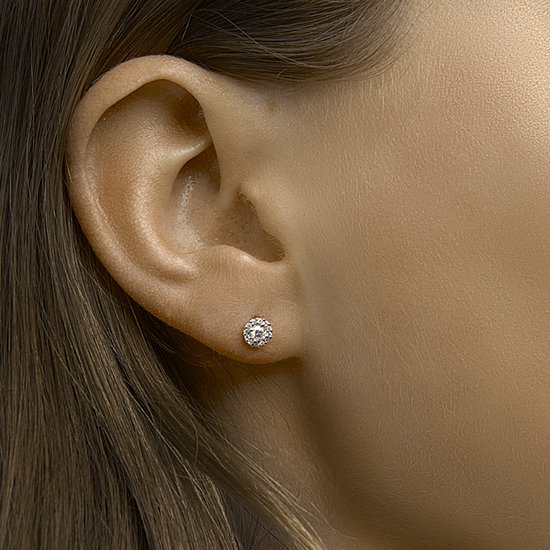 Or blanc Clips d'oreilles diamant rond 0.24ct (2x 0.12ct) H SI 4105446