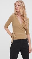 Vero Moda Vest Vmsonya 2/4 Wrap Knit Vma 10257388 Travertine Dames Maat - L