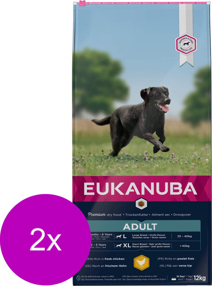 Eukanuba Active Adult Large Breed Kip - Hondenvoer - 2 x 12 kg