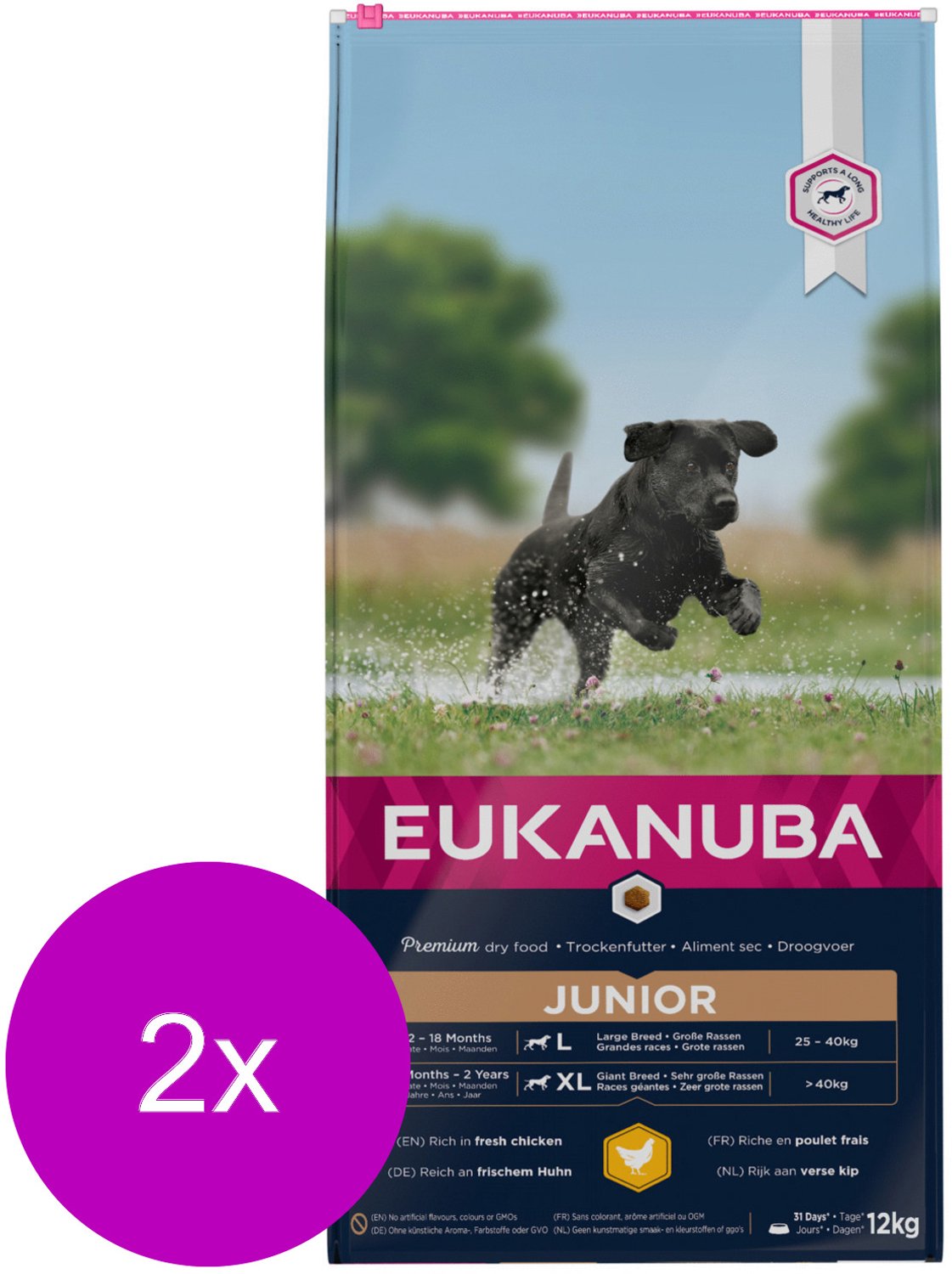 Eukanuba Developing Junior Large Breed Kip - Hondenvoer - 2 x 12 kg