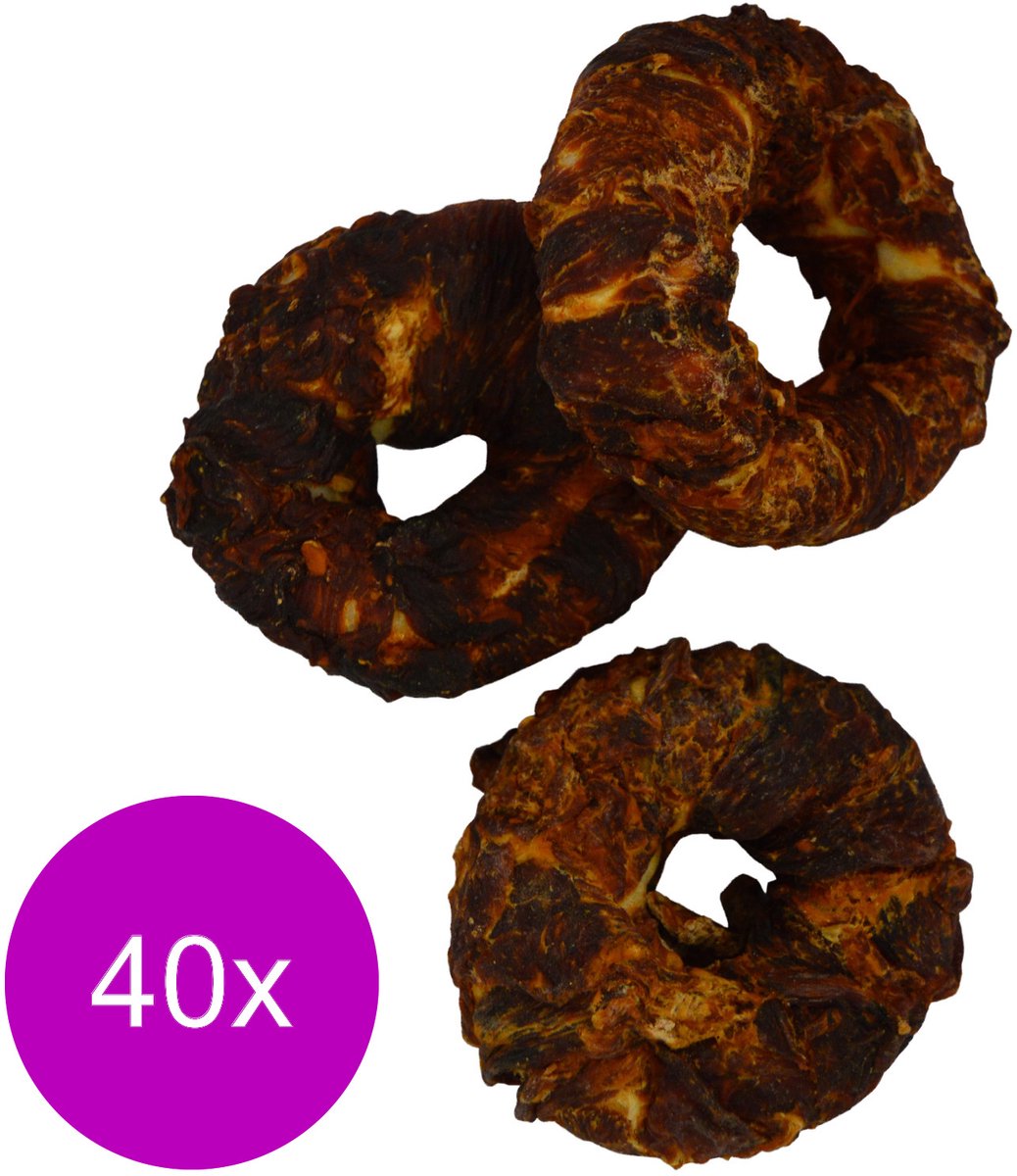Timo Runder Kauwdonut - Hondensnacks - 40 x Eend 7 cm 70 g 1 stuk