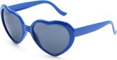Hartjes bril – Festival bril –  Feest bril –  Hartvormige Effectbril – Blauw