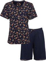 Tenderness Gebloemd Dames Shortama Blauw TESAD1101A - Maten: M