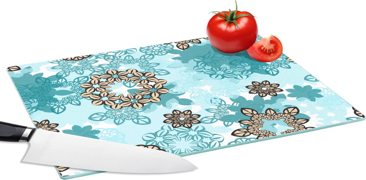 Glazen Snijplank - 39x28 - Tiener - Mandala - Patronen - Snijplanken Glas