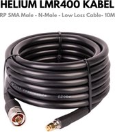 Helium Antennekabel - LMR 400 / LMR400 - 10 meter - Low Loss Kabel - Helium Miner - Lora - N-Male to RP SMA Male - Helium Antenne