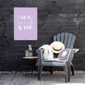 MOODZ design | Tuinposter | Buitenposter | Sun, Beach & You | 50 x 70 cm | Lila