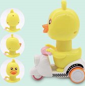 Opwindbaar Speelgoed - Speelgoed Baby en Peuter - Speelgoed Eend op Scooter - Kleur Roze/Wit - Nieuw