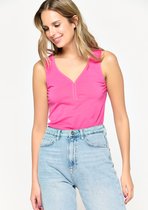 LOLALIZA Top met V-hals - Fuchsia - Maat XS