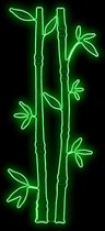 Neon groene bamboo plant - neonlicht neon lamp - stekker - groot - 122,5 cm hoog