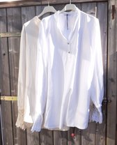 Blouse kanten manchet off white one size