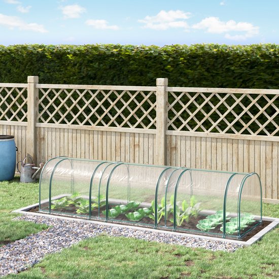 Outsunny kas, kweekkas met deur, koude kas, plantenkas, plantenteelt
