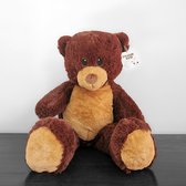 Grote knuffel teddybeer, bruin 100 cm, gemaakt van gerecycled plastic flessen.