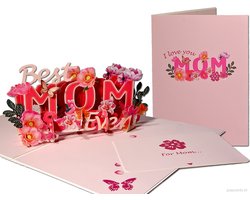 Popcards popupkaarten – Anemonen Bloemen Verjaardag Moeder Moederdag Best Mom Ever! pop-up kaart 3D wenskaart