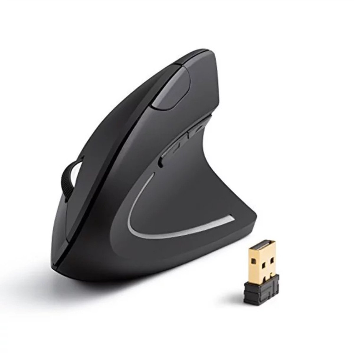 Shopping Moments - Draadloze muis - 2.4G Wireless verticale ergonomische optische muis verticale ergonomische optische muis draadloos voor Windows en Mac OS, USB, 800/1200/1600 DPI, 5 toetsen