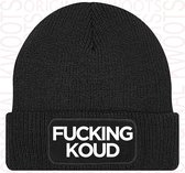 FUCKING KOUD uniseks muts - Zwart - Beanie - One Size - Grappige teksten - Quotes - Original Kwoots - Wintersport - Aprés ski muts - Ik wil zomer