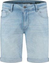 Purewhite -  Heren Skinny Fit   Korte Broek  - Blauw - Maat 27