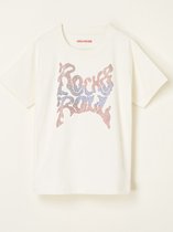 Zadig&Voltaire Kids Rock & Roll T-shirt met strass - Gebroken Wit - Maat 164