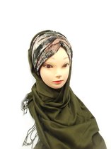Elagante groene hoofddoek, Mooie hijab.