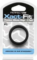 #13 Xact-Fit Cockring 2-Pack - Black - Cock Rings black