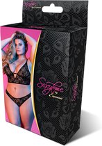 Underwire Bralette & Panty Set - Black - Maat Queen Size - Lingerie For Her